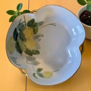 Vintage 1930s Candy Dish W.A.M. Made In Japan Lemon w gold trim